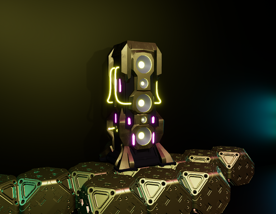 Monolith floor standing speaker stack asset